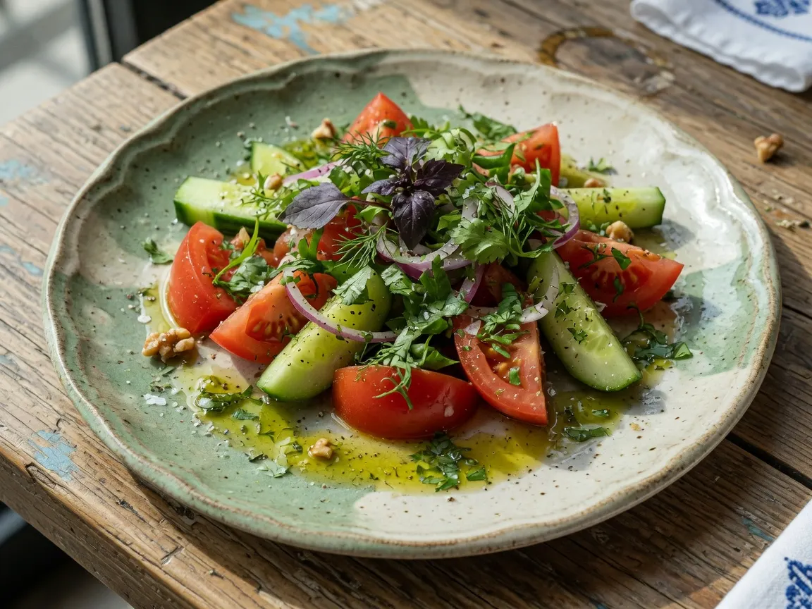 Tomato and cucumber salad